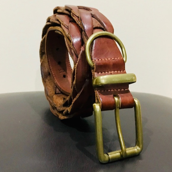 braided vachetta leather belt